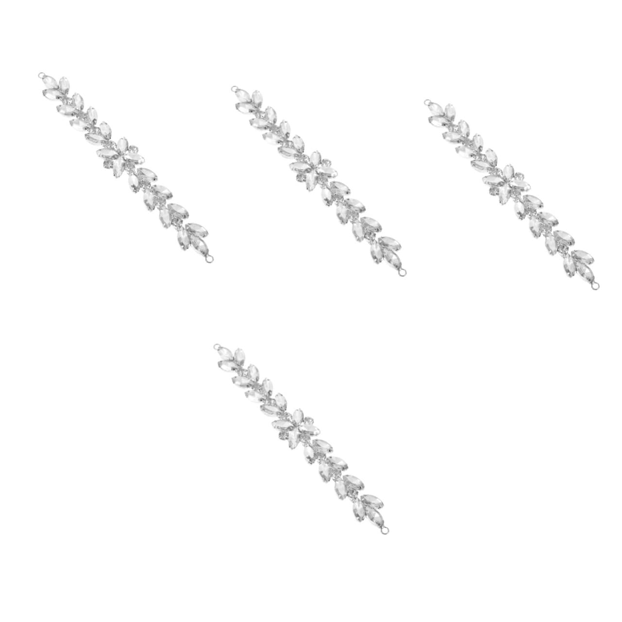 4 Pz catena di fiori di strass ciondolo con strass per scarpe decorazioni con toppe di fai da te scrunchies vestiti da sposa accessorio per scarpe applicazioni di vestiti