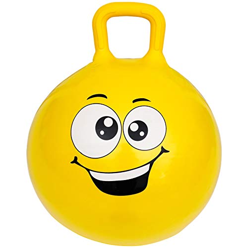 ZD Trading Hopper Ball - Ballon Sauteur avec poignée - Jouet pour Enfant 3 Ans et Plus - Ballon Gonflable Jaune - 45cm Cover