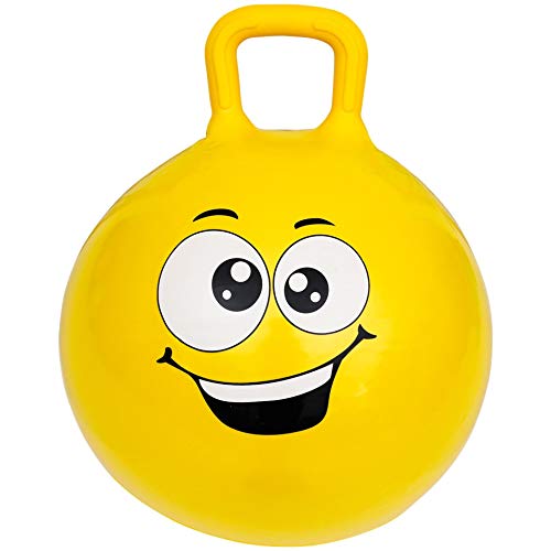 ZD Trading Hopper Ball - Ballon Sauteur avec poignée - Jouet pour Enfant 3 Ans et Plus - Ballon Gonflable Jaune - 45cm