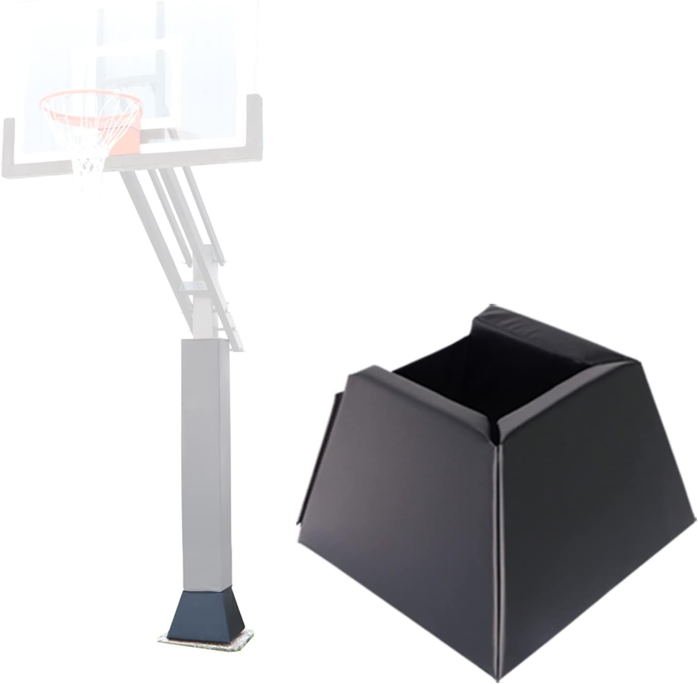 VANCLBase Padding Basketball Square Base Pads Heavy Duty Base Padding Square Pad Outdoor Fits 4"x4", 5"x5", 6"x6",6"x8", 8"x8" Bases Waterproof UV-Resistant Durable Protection Pad