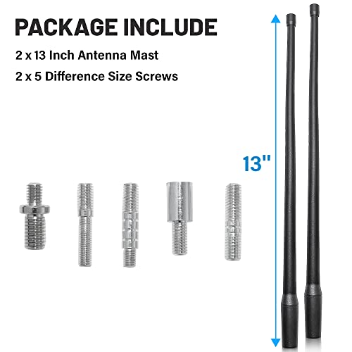 Anina 2PC 13 Inch Antenna Mast for 1998-2022 Harley Davidson Motorcycle Aerial Antenna for FM/AM Radio Signal Reception Car Wash Proof - Durable Flexible Rubber by Anina - Used condition - Image 7