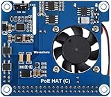 Waveshare PoE HAT (C) for Raspberry Pi 3B+/4B, 802.3af/at Power-Sourcing Equipment Required