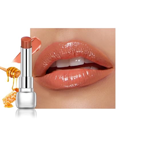 Image of Bright Orange Plumper Moisturizing Butter Lipstick for Women, Natural Tinted Lip Balm Shine Nourishing Hydrating Lip Gloss Stain for Dry Lips, Lightweight Lip Liner Care Makeup,Vegan 1Pc Orange