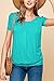 Made By Johnny MBJ WT1175 Women's Scoop Neck Short Sleeve Pleated Front Blouse Tunic Top XXXL Jade