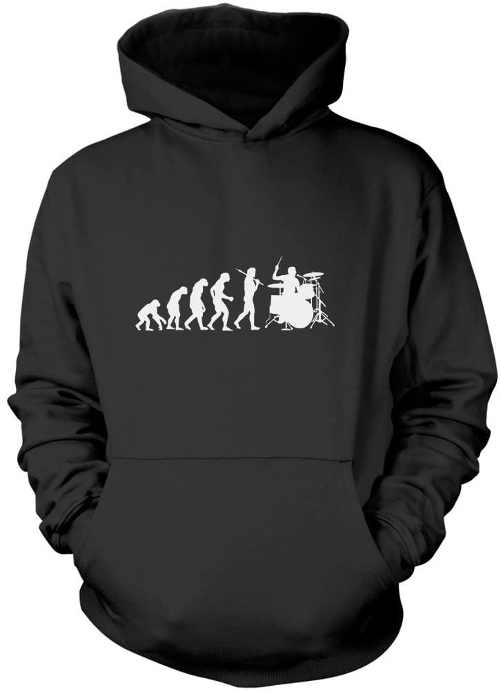 Evolution of a Drummer Drumkit Unisex Hoodie - Black Large