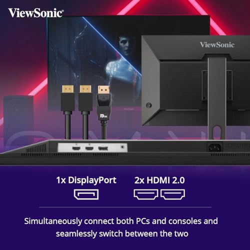 Image of (Refurbished) ViewSonic Omni 27 Inch 170Hz IPS QHD 2K 2560x1440 Pixels Gaming Monitor, 1ms, HDR10, FreeSync,137% sRGB, Height Adjustment, Swivel, Tilt, Pivot, Eye Care, 2 x HDMI, Display Port,- VX2758A-2K-PRO-2