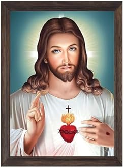 LED Sacred Heart of Jesus Wall Frame (Multicolor, 32)