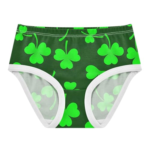 Artistic Toddler Underwear Custom 2t Cotton Panties for Girl Green Shamrock Clovers Briefs Undies Kids