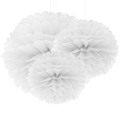 ebuybox® 30er Weiss Papier PomPom Blumen Kugel 20/25/37cm Hochzeit Garten Wohnung Fest Feier Party Geburtstag Deko