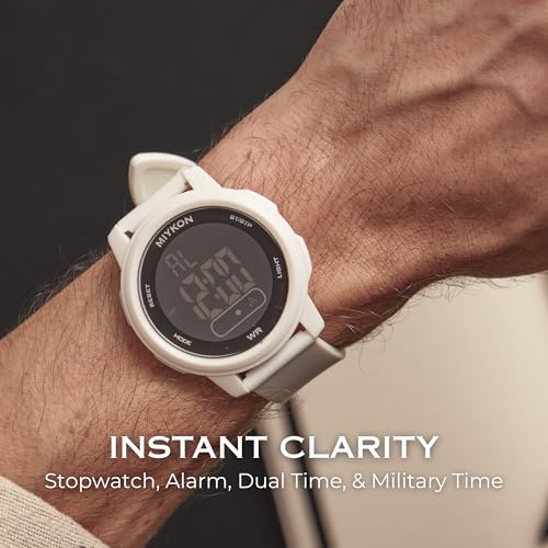 Image of Miykon Ultra-Thin Digital Watch for Men - Minimalist Waterproof Sports Watch with Large Easy to Read Display - Shockproof Resin, Super Illuminator, Stopwatch & Timer, Alarm, Dual Time, 24hr Military Time