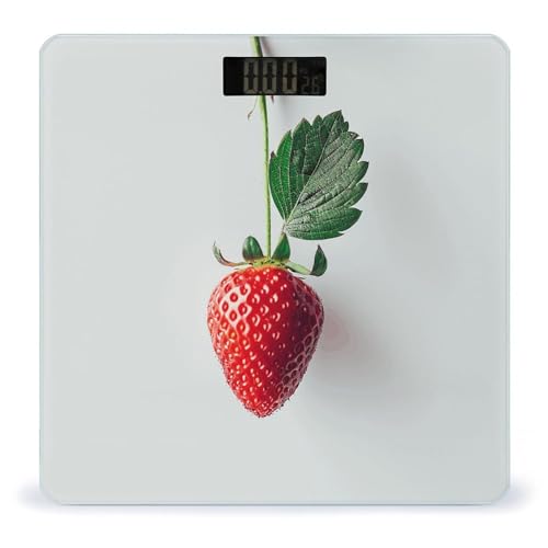 Báscula digital de baño A Strawberry Hanging con vidrio templado