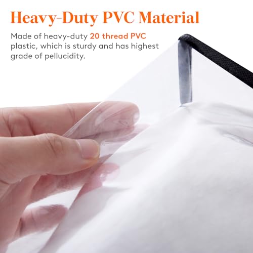 Lifewit 6 Pack Clear Clothes Storage Bags, 60L Plastic Blanket Vinyl Foldable Moving Bags with Zipper, Closet Organizers and Storage Containers for Bedding, Duvet, Pillow