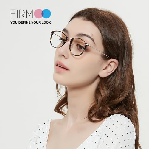 Image of Firmoo Blue Light Glasses, Vintage Overall Round Readers Lightweight Computer Eyewear Frame for Women Men