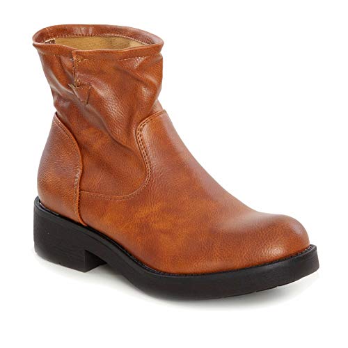 Bottines de moto femme marron Toocool G616 chaussures basses camel 39