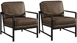 Yaheetech PU Leather Armchairs, Retro Leisure Accent Chair with Extra Soft Padded and...