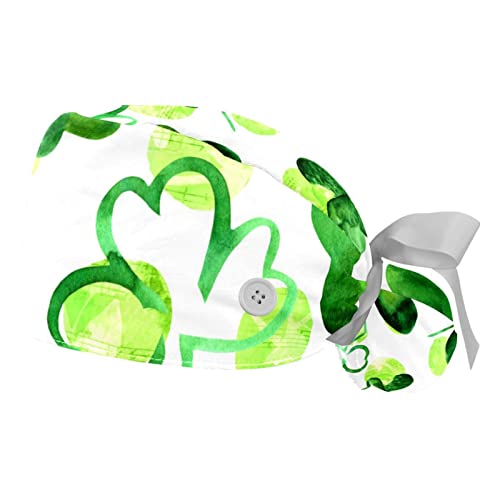 Chapeaux de travail trèfles St Patrick JDEZ lot de 2 casquettes bouffantes