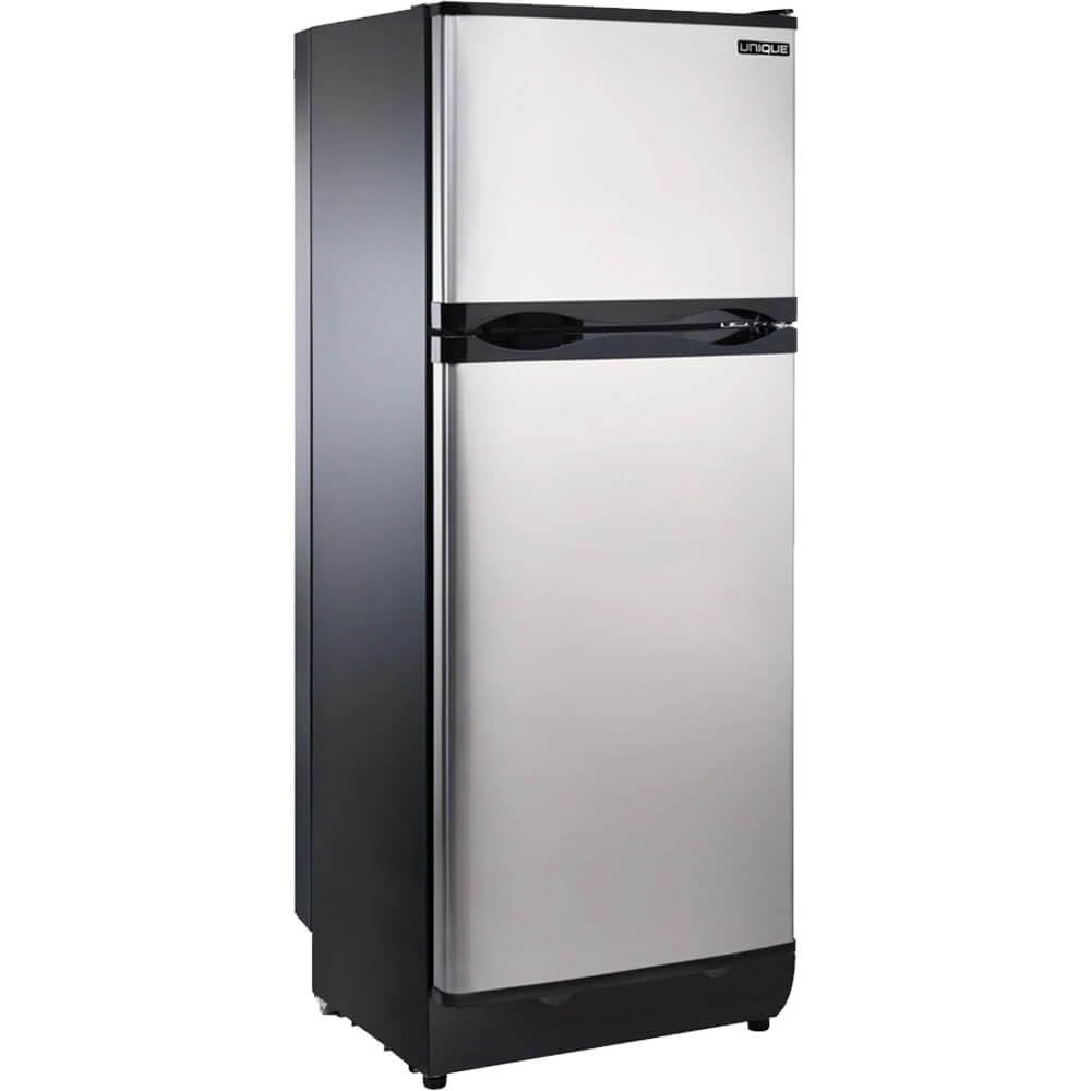 Unique Appliances UGP-10C SM SS Off-Grid 10 Cu. Ft. Propane Top Freezer Refrigerator, Stainless Steel; Battery-Operated Interior Light; Front-Mounted Controls with Cover; Dual Power on Fridge.com