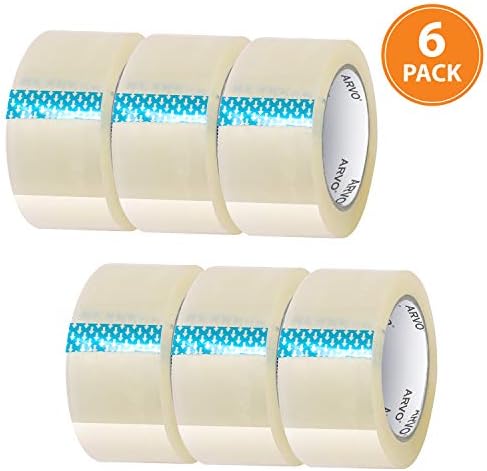 ARVO Packing Tape, Packaging Tape 6 Rolls 48mm x 60m, Parcel Tape, Clear Tape for Packing Boxes, Moving House