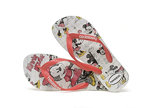 Chinelo Disney Stylish, Havaianas, Adulto Unissex, Branco/Coral New, 37/38