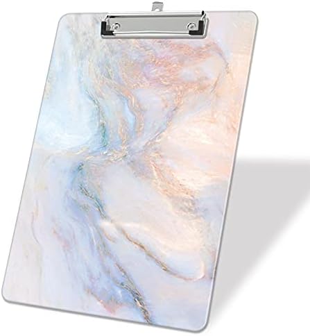 ZAXMEY Plastic A4 Clipboards, Cute Clipboard Stardard Letter Size for Teacher, Kids, Lightweight Clip Board | Decorative Clip Boards | Office Clipboard | School Supplies(Cute Marble).