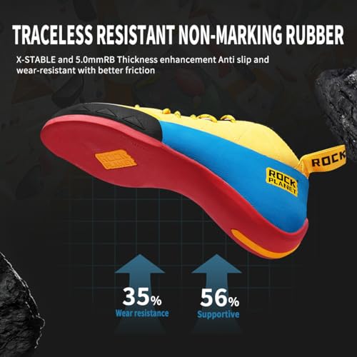 Professional Climbing Shoes Advanced Downturn for Sport Climbing Bouldering | Asymmetric Toe Box & High Sensitivity‌3