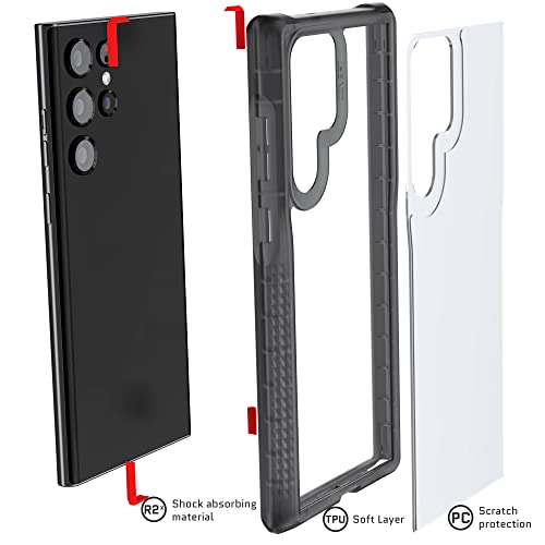 Image of Ghostek COVERT Clear Case for Samsung Galaxy S22 Ultra 5G - S-Pen Access, Wireless Charging Support, Shock-Absorbent, Smoke