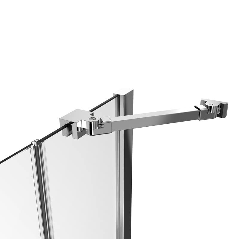 Stabilisateur - Barre d'appui - 50 cm - Pour douche, paroi de douche - En verre - Rotation à 360° - En aluminium - Épaisseur du verre : 5-8 mm - Avec articulation flexible