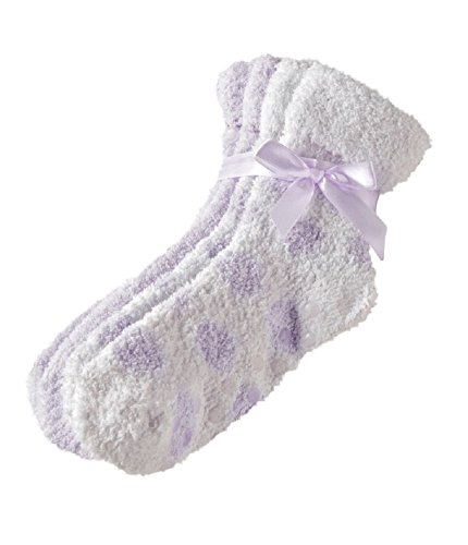 2 Pack of Earth Therapeutics Thera Soft Shea Butter Moisturizing Socks: Lavender Dots