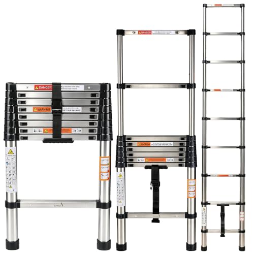 Image of Story@Home Telescopic Ladder for Home 9 Steps Foldable | Aluminium Ladder Stairs for Home Use 8.5 Feet - Portable & Compact Extension ladders for Home & Outdoor Use