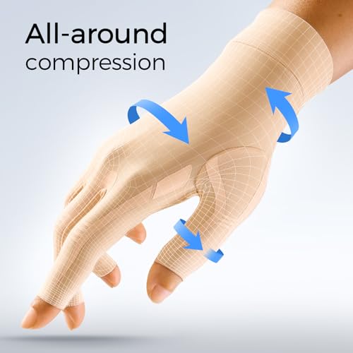 Image of FREETOO Compression Gloves Women Men for Carpal Tunnel, Arthritis Gloves for Women for Pain, Carpal Tunnel Gloves with Grip for Sleeping, Typing, Nerve Pain, Circulation, Fits Palm 7.3''-8.3'' Skin M