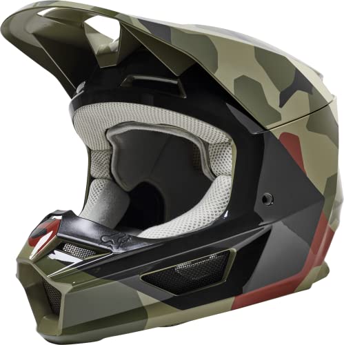 Fox Racing V1 Core Motocross Helmet, Bnkr Green Camo, Small #TOP1