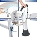 Raised Toilet Seat with Handrail, Width and Height Adjustable Raised Toilet Seat with Arm, Commode Toilet with Widen Seat, Up to 300lbs, Toilet Riser for Seniors, Handicap, Pregnant, Fits Any Toilet