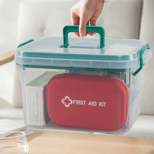 Image of Clear Plastic First Aid Kit Box, Storage Boxes Medical Supplies