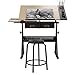 soges Mesa de Dibujo Ajustable Mesa de Dibujo Mesa de Dibujo Mesa de Pintura Estación de artesanía con Tablero inclinable y Taburete S1-CZKLD-026