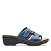 Clarks Women's Merliah Karli Slide Sandal, Blue Leather, 7.5 UK