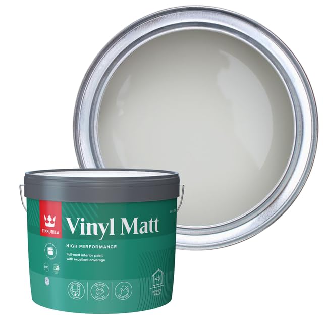 TIKKURILA Vinyl Matt - Washable Full Matt Emulsion Paint For Interior Walls & Ceilings - 10l Tuft H495