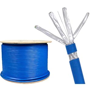 Triplett Cable SF/FTP relleno de gel para exteriores CAT7 azul de 1000 pies (CAT7-1000BL)
