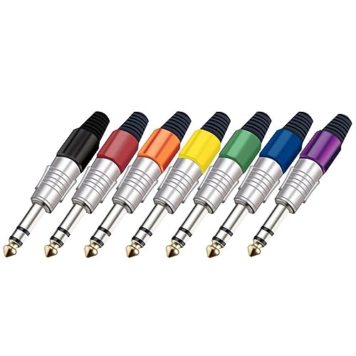 Conector estéreo 6.35 mm de 3 polos en color rojo para cable de audio pack de 10 unidades 3