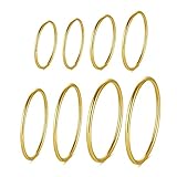 LuckyAmor 8pcs 1mm Dome Stainless Steel Band Knuckle stacking Rings Set for Women Girls Fashion Midi Ring Comfort Fit Size 3-10…