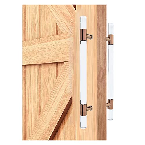 Poignée en cristal acrylique et or rose, l'alliance du luxe pour porte de bureau