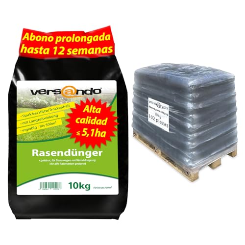 versando 1020 kg de abono prolongado césped hasta 51.000 m²: aporte nutritivo perfecto, efecto prolongado de hasta 12 semanas, ideal para un césped denso y verde