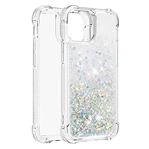 Lijc Hoesje voor iPhone 13 Glitter Vloeibaar Drijfzand Transparant Four Corners Anti-Fall TPU Bumper Zachte siliconen…