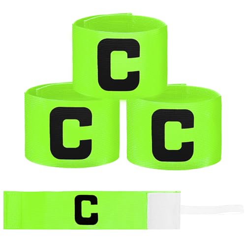 7x33 cm/2.75x13 Inch Captain Armbands, 3 PCS Green Soccer Captain Armband Adjustable Leader Armbands...