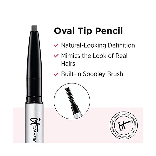 IT-Cosmetics-Brow-Power-Universal-Taupe-Universal-Eyebrow-Pencil-Mimics-the-Look-of-Real-Hair-Budge-Proof-Formula-With-Biotin-Saw-Palmetto-Antioxidants-00056-oz IT Cosmetics Brow Power Eyebrow Pencil - Universal Shades - Long-Lasting, Budge-Proof Formula - With Biotin - Natural-Looking Brows - Built-in Spoolie Brush
