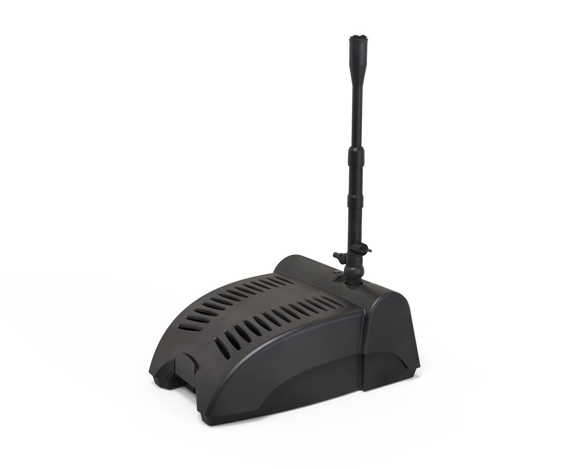 Pontec PondoRell 5000 UVC - Kompakter, schwarzer Unterwasserfilter mit Wasserspiel inkl. hochwertiger UVC-Leuchtmittel, Schwarz