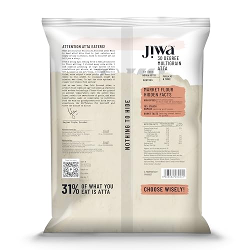 Jiwa 30 Degree Multigrain Flour / Atta| Patented Cold Pressed Flour | Slow Ground | Sweet Taste And Aroma | Puffed Soft Rotis |1 Kg - Image 2 thumbnail