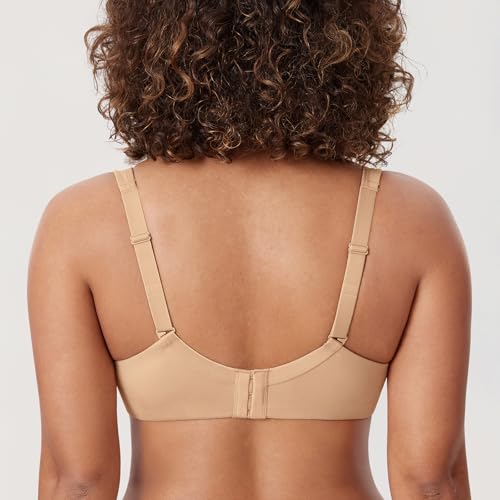 Image of DELIMIRA Women's Balconette Bra Full Coverage Plus Size Tshirt Underwire Back Smoothing Seamless Bras