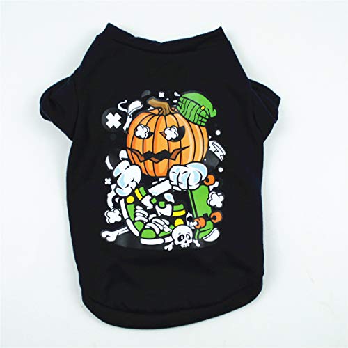 Ollypet Halloween Costume Dog 2 Pack T-Shirt Set Pumpkin Vest Apparel Breathable Phrase Pet Dress Small Medium Casual Summer Cotton Blend Puppy Outfit (Xs) #TOP2