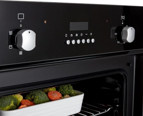 Cookology FOD602BK Large Built-in Electric True Fan Oven in Black - 60 Litre Capacity - Easy Programmable Timer - Digital Clock - Defrost Setting - Grill Mode - Image 6