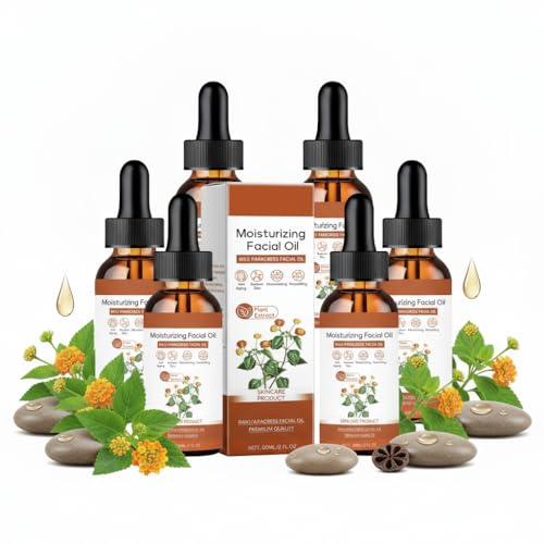Aceite facial 100% orgánico, aceite esencial hidratante antiedad para reducir las arrugas, tonificar, aclarar, alisar líneas finas, suero facial natural para todo tipo de piel (6 unidades)